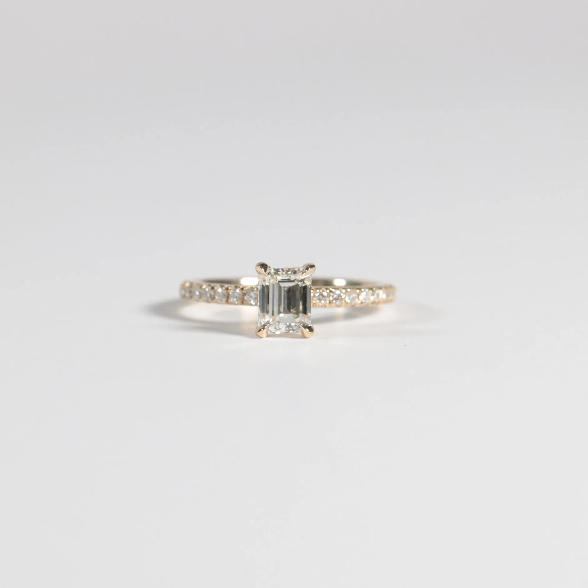 0.92 Emerald Solitaire with Accented Band