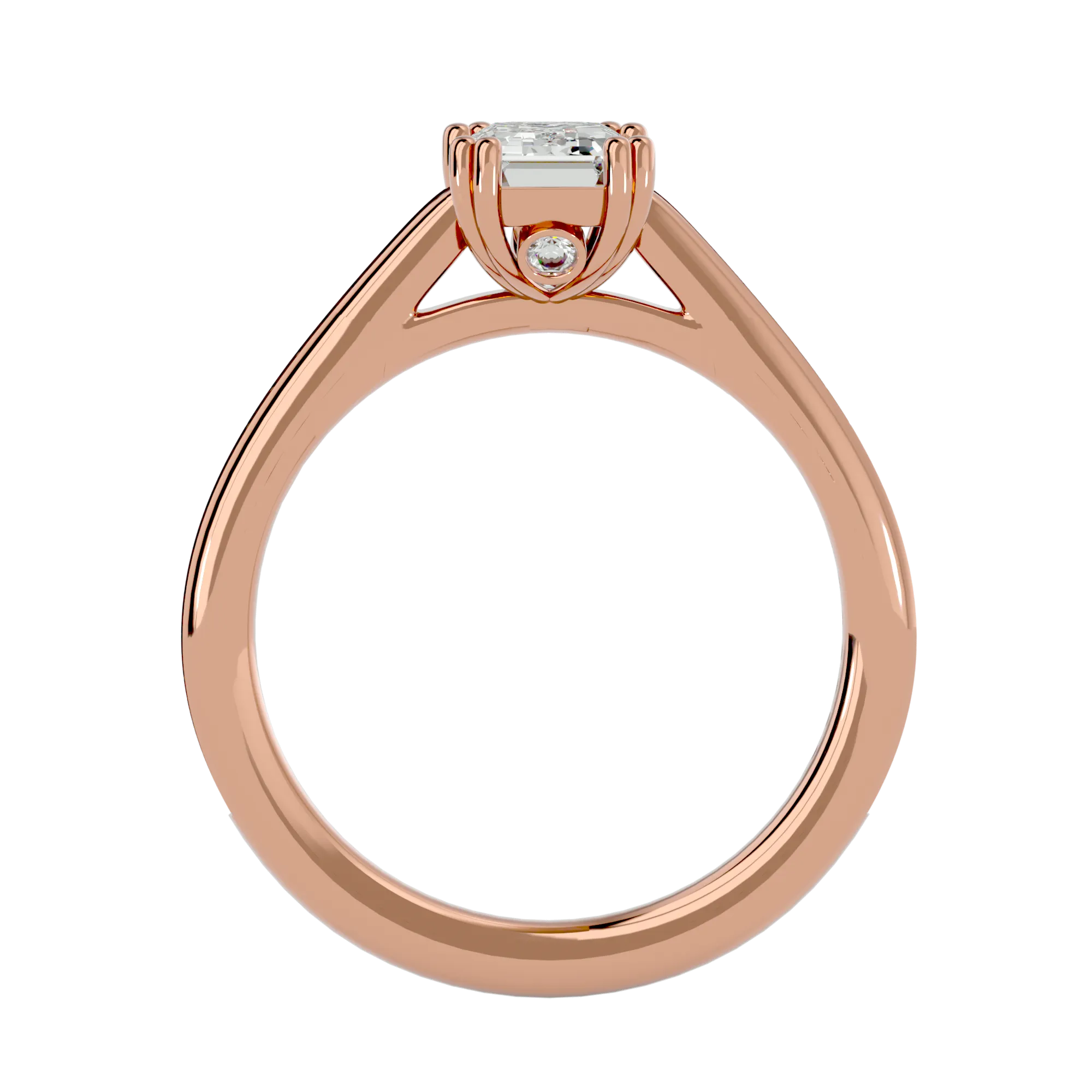 1 1/2 ctw Emerald-Cut Lab Grown Diamond Side Stone Engagement Ring