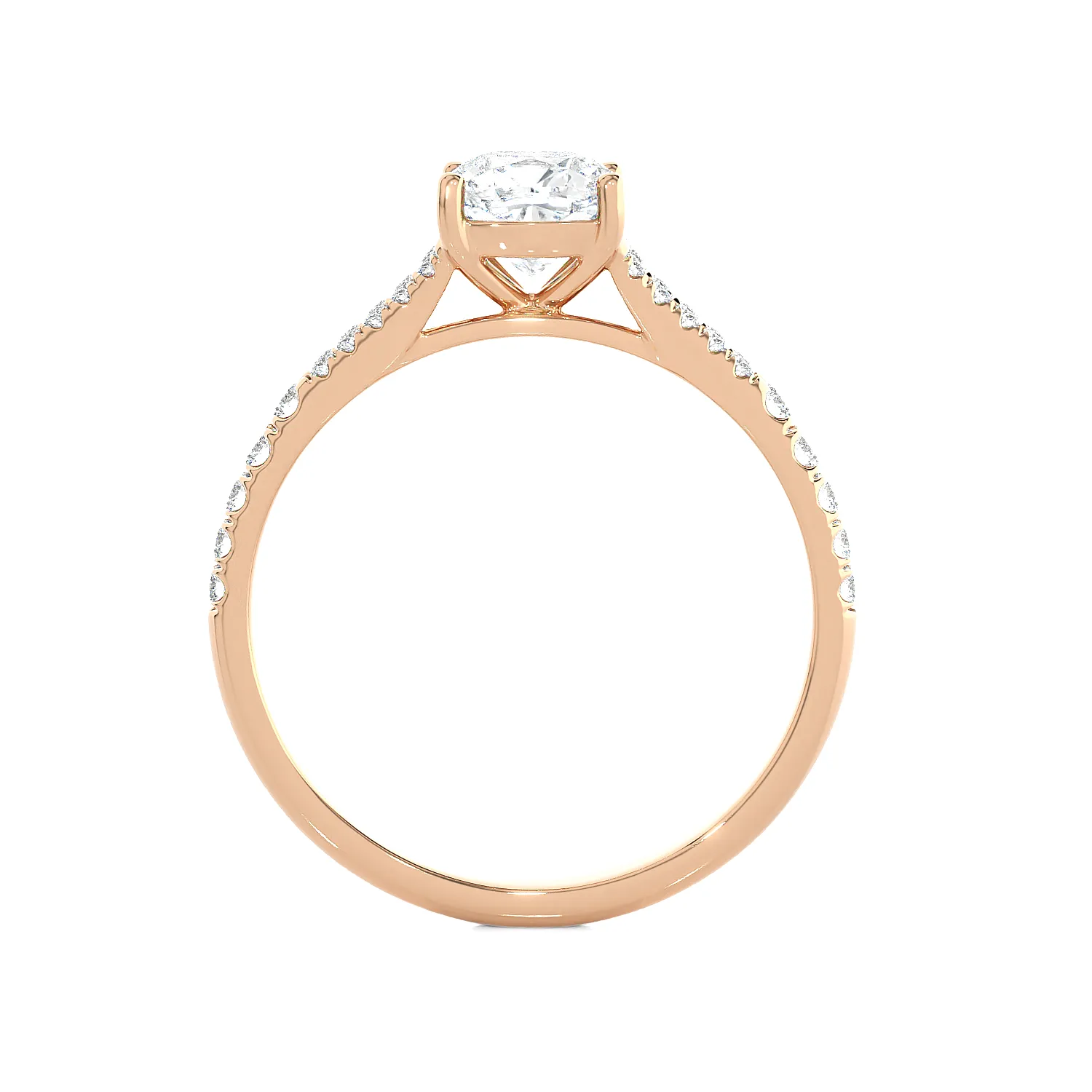 1 1/4 ctw Round Lab Grown Diamond Side Stone Engagement Ring