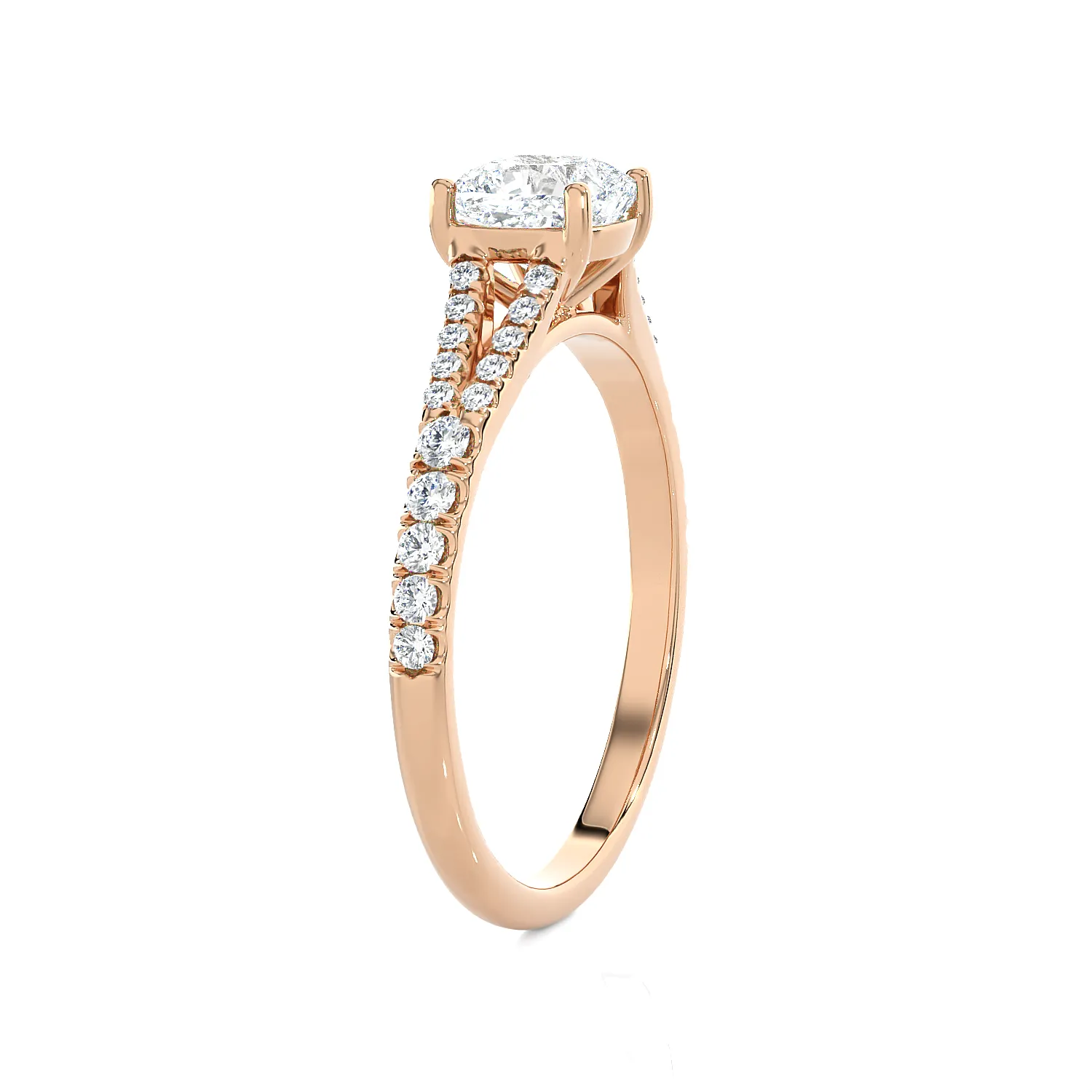 1 1/4 ctw Round Lab Grown Diamond Side Stone Engagement Ring