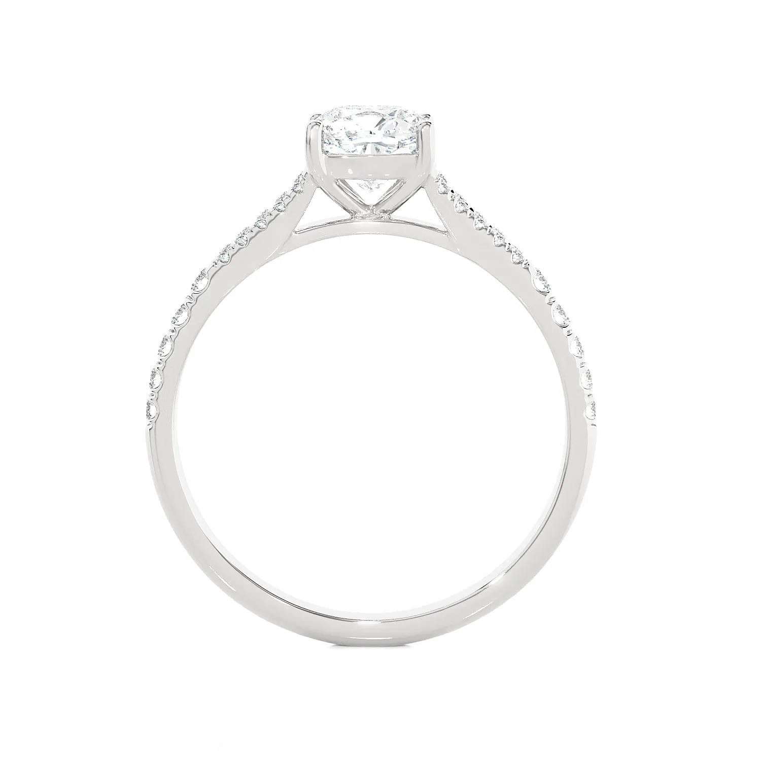 1 1/4 ctw Round Lab Grown Diamond Side Stone Engagement Ring