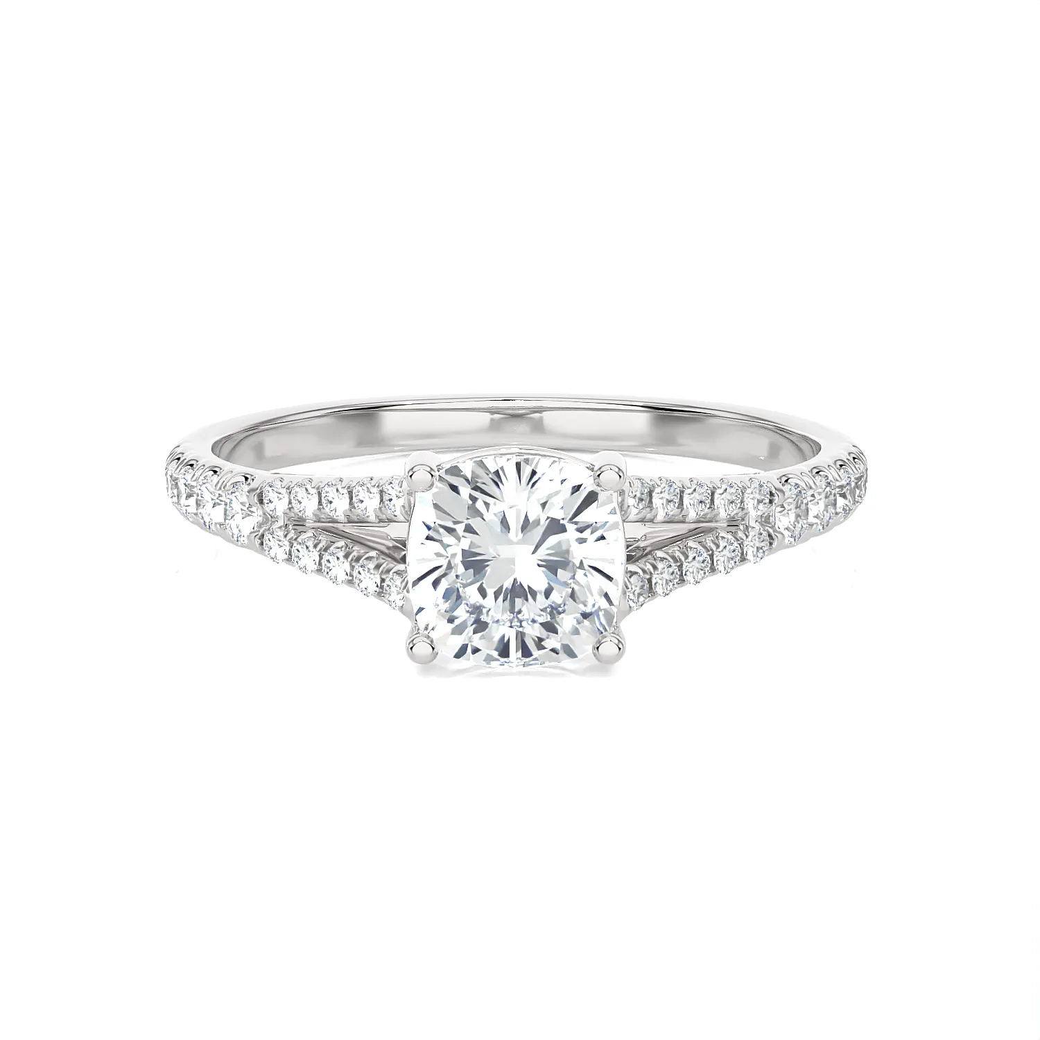 1 1/4 ctw Round Lab Grown Diamond Side Stone Engagement Ring