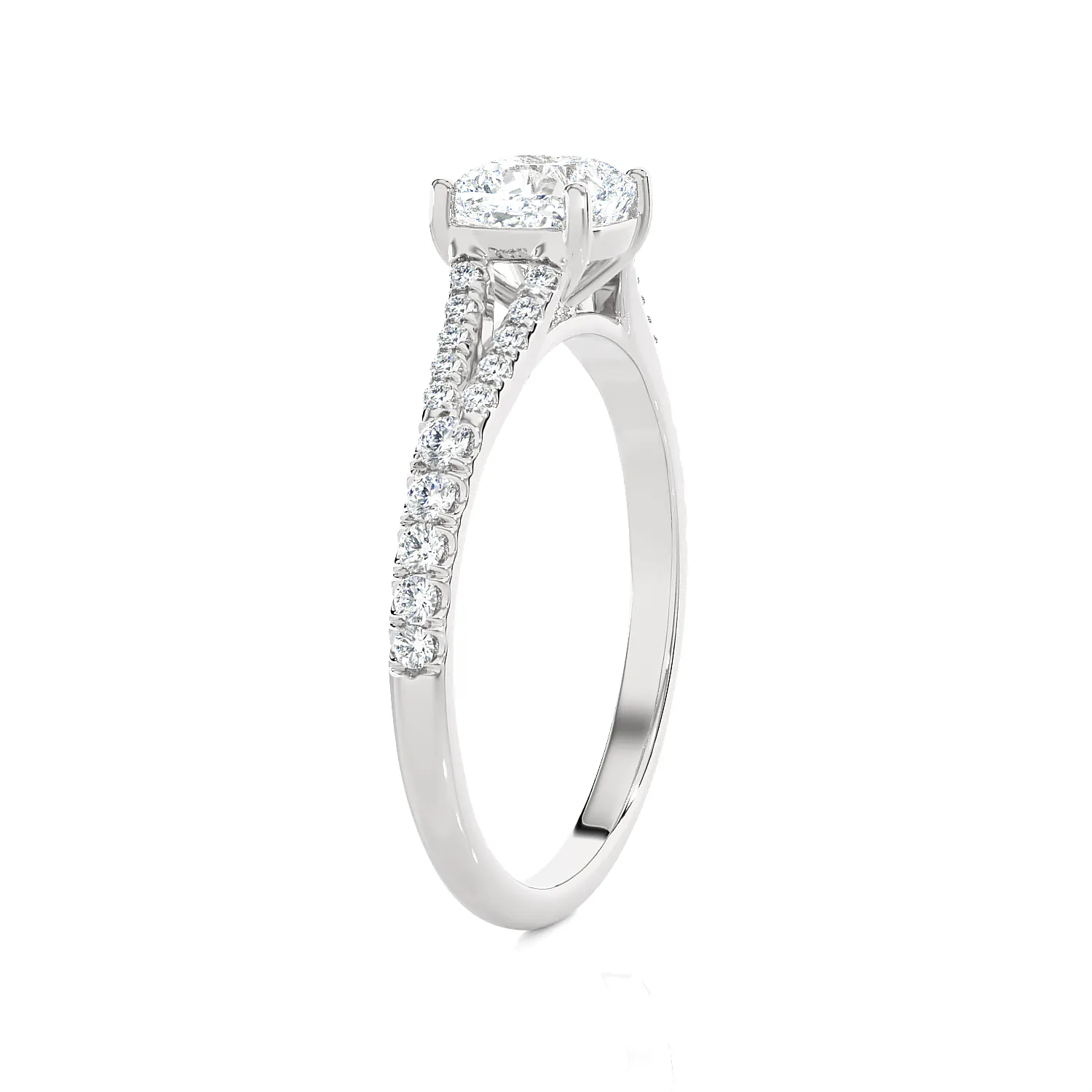 1 1/4 ctw Round Lab Grown Diamond Side Stone Engagement Ring