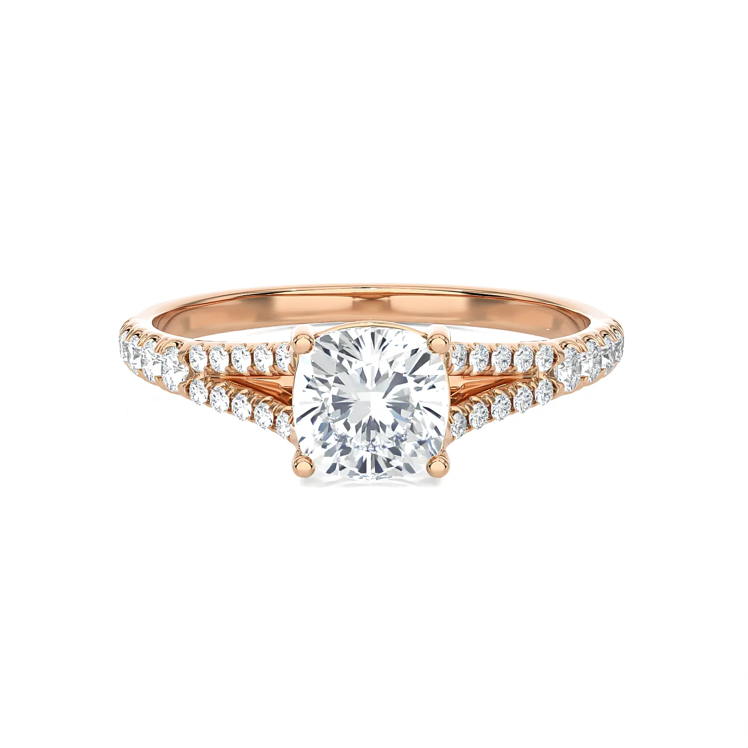 1 1/4 ctw Round Lab Grown Diamond Side Stone Engagement Ring