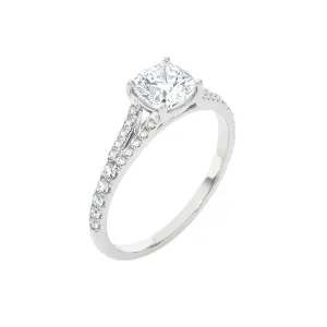 1 1/4 ctw Round Lab Grown Diamond Side Stone Engagement Ring