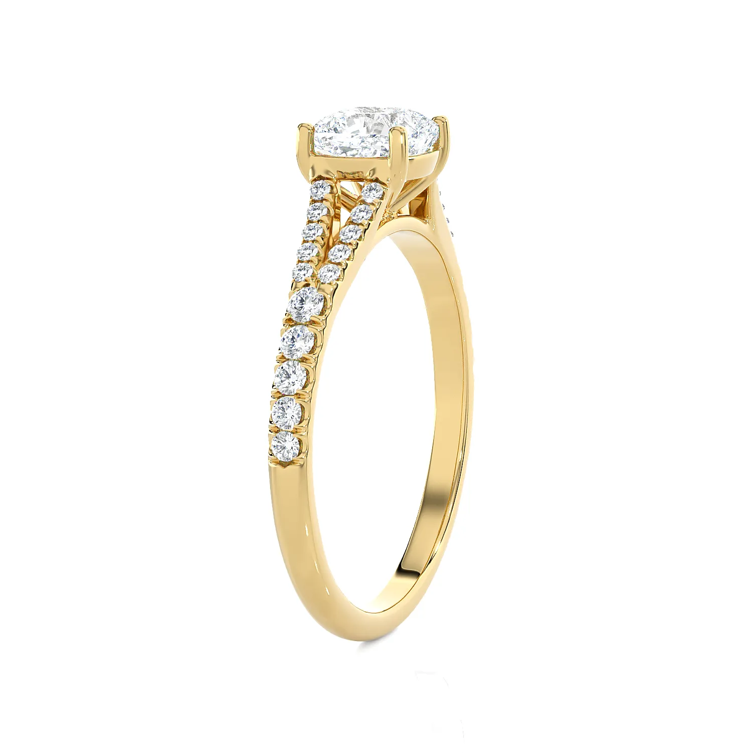 1 1/4 ctw Round Lab Grown Diamond Side Stone Engagement Ring