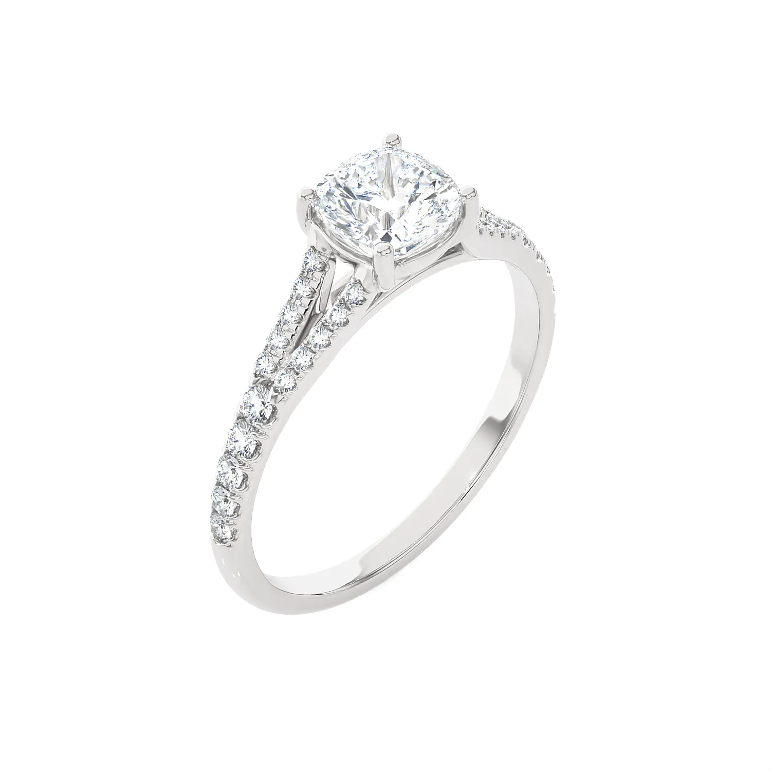 1 1/4 ctw Round Lab Grown Diamond Side Stone Engagement Ring