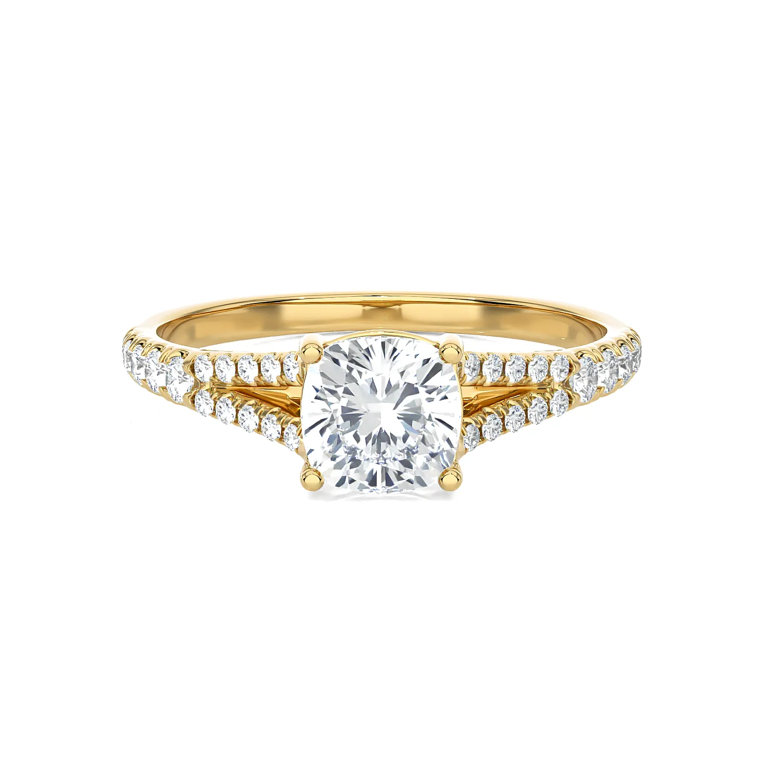1 1/4 ctw Round Lab Grown Diamond Side Stone Engagement Ring