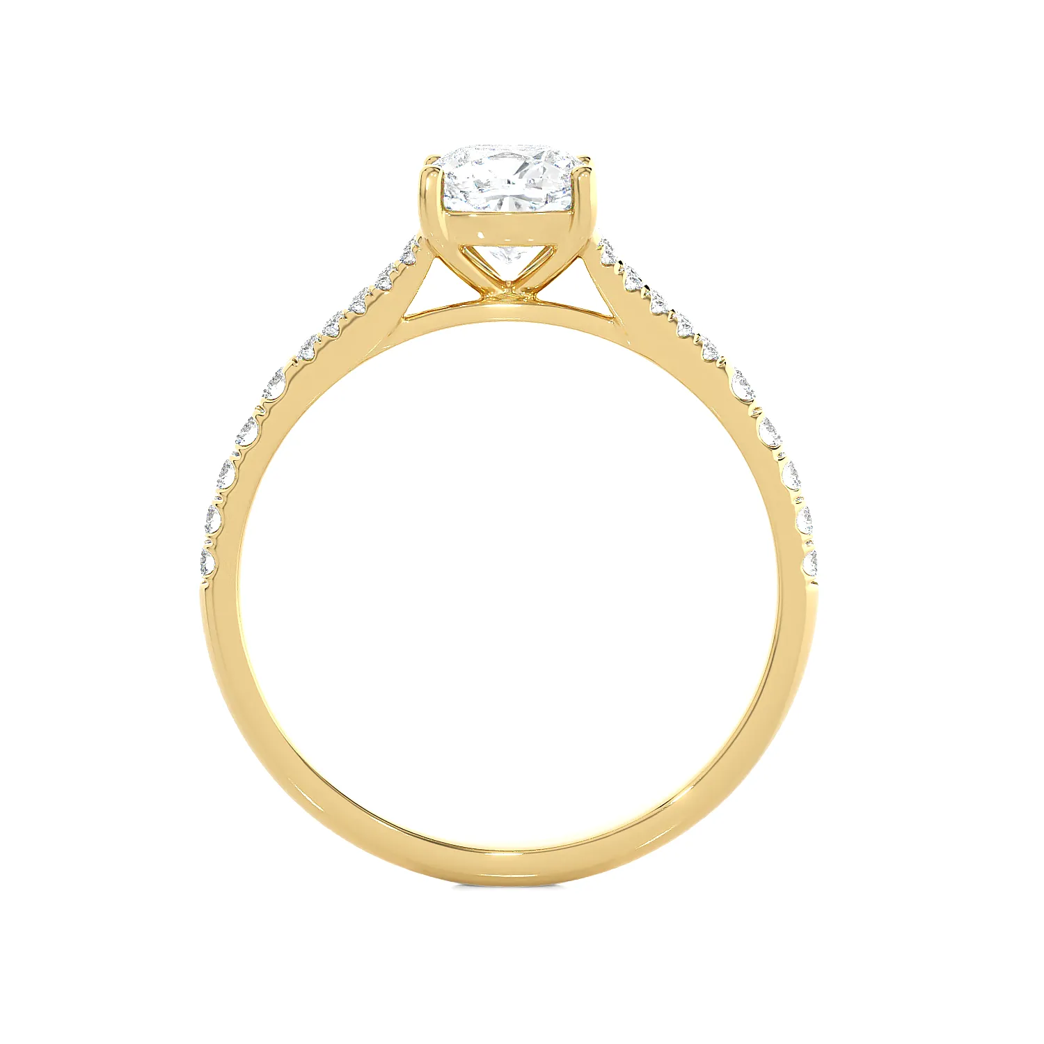 1 1/4 ctw Round Lab Grown Diamond Side Stone Engagement Ring