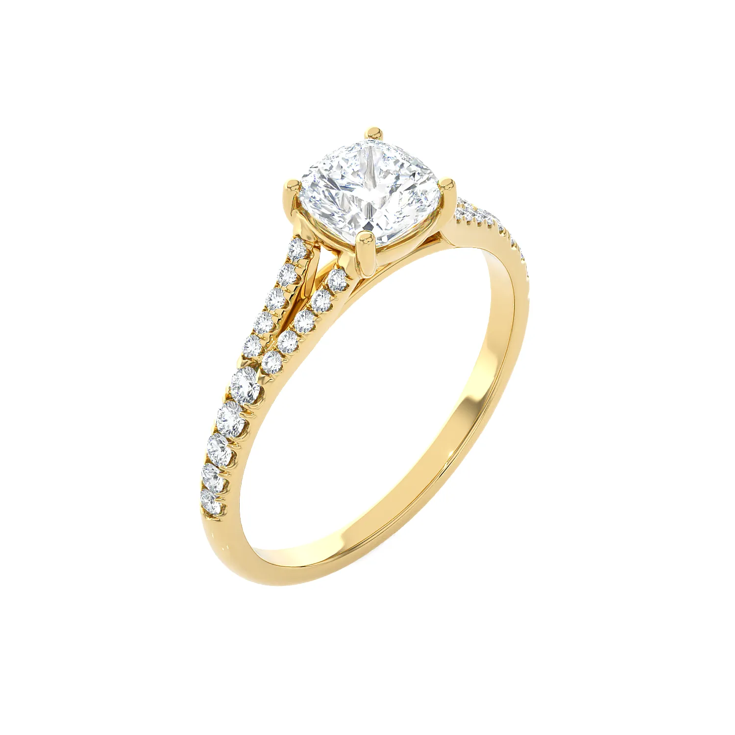 1 1/4 ctw Round Lab Grown Diamond Side Stone Engagement Ring
