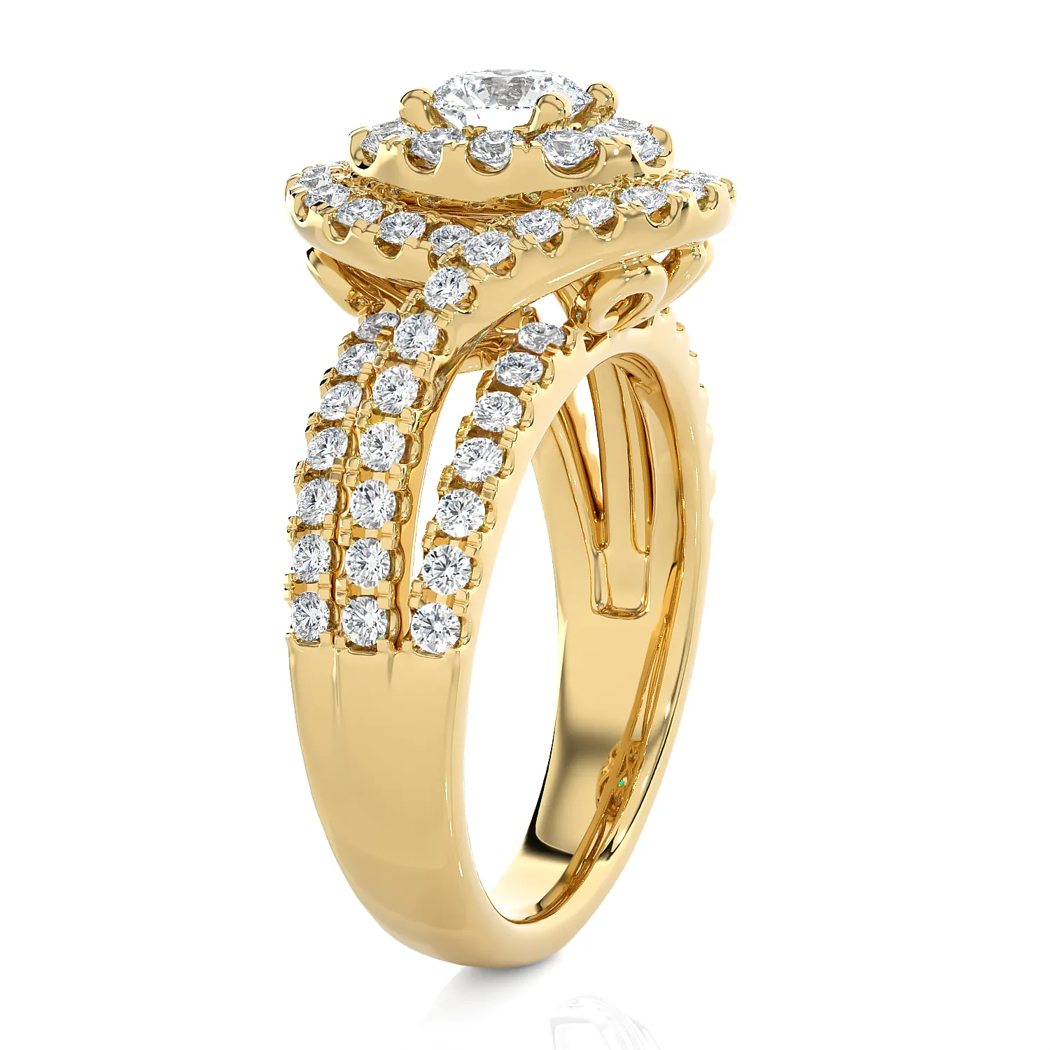 1 5/8 ctw Oval Lab Grown Diamond Halo Engagement Ring