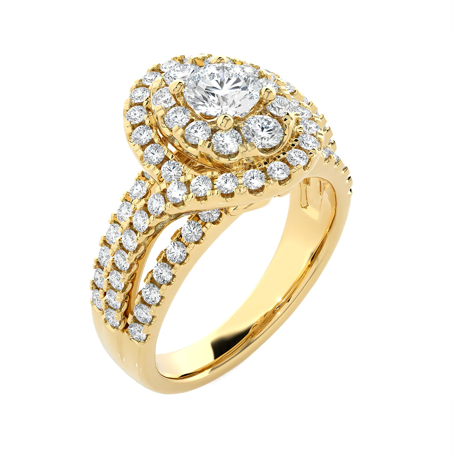1 5/8 ctw Oval Lab Grown Diamond Halo Engagement Ring