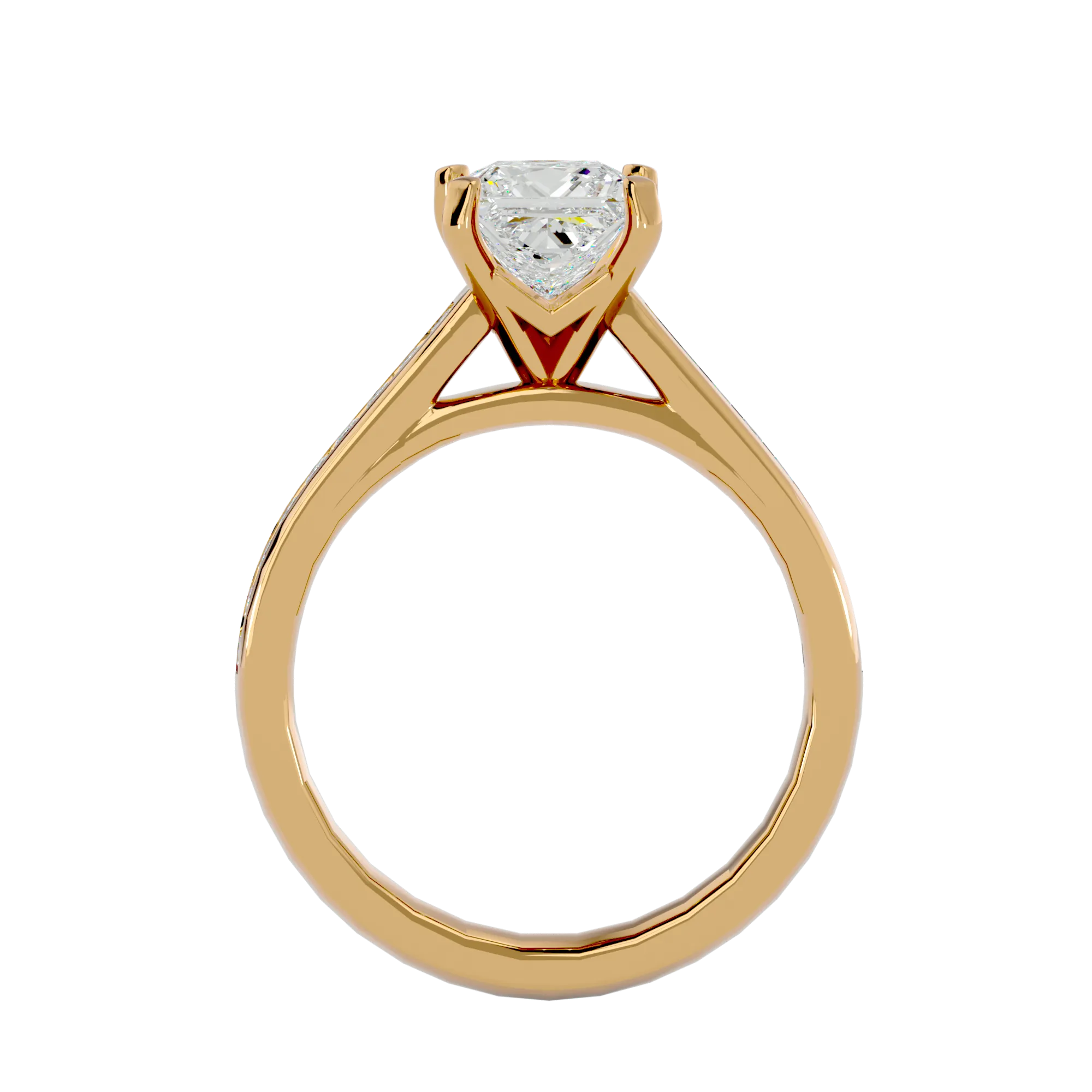 1 5/8 ctw Princess-Cut Lab Grown Diamond Side Stone Engagement Ring