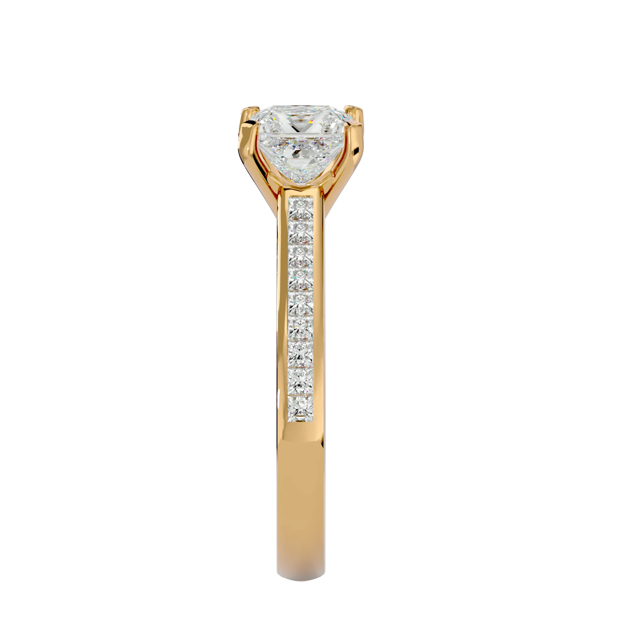 1 5/8 ctw Princess-Cut Lab Grown Diamond Side Stone Engagement Ring