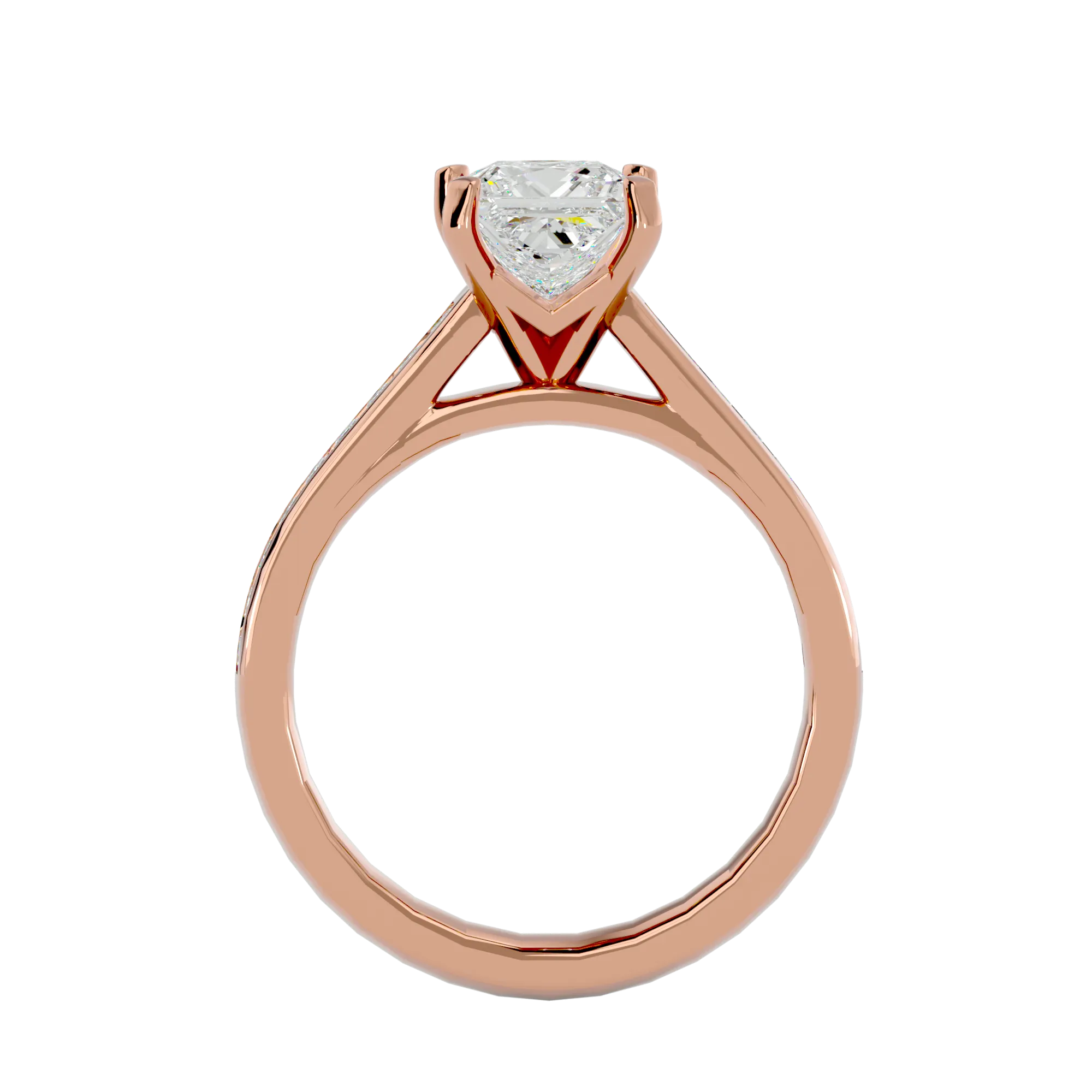 1 5/8 ctw Princess-Cut Lab Grown Diamond Side Stone Engagement Ring