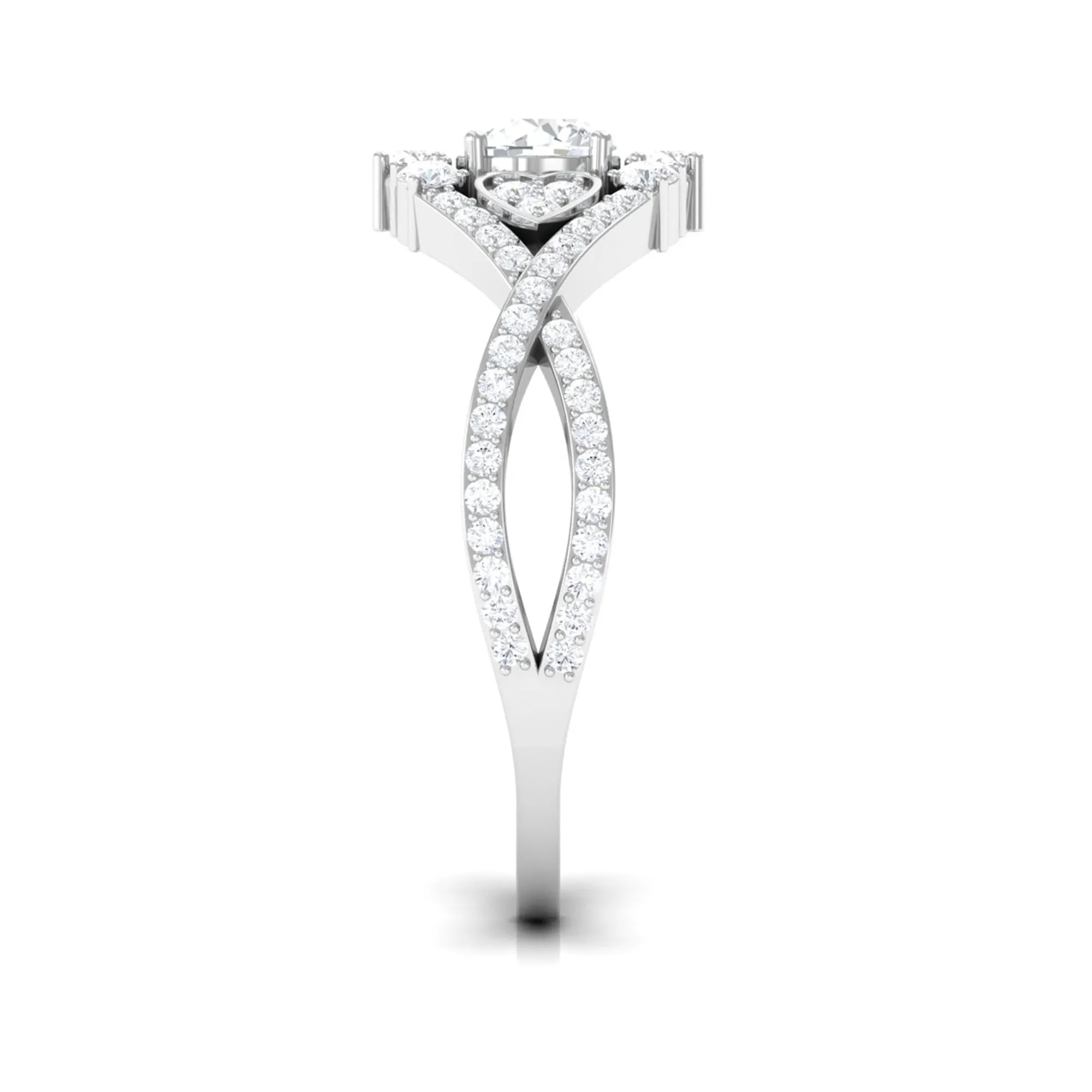 1 CT Moissanite Vintage Crossover Engagement Ring