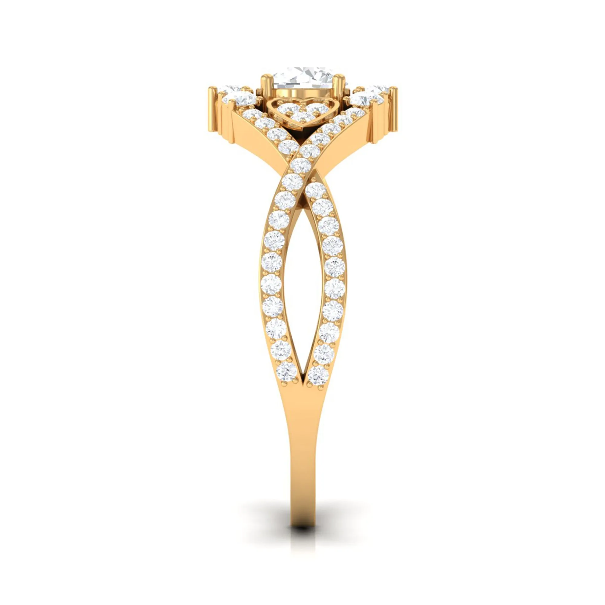 1 CT Moissanite Vintage Crossover Engagement Ring
