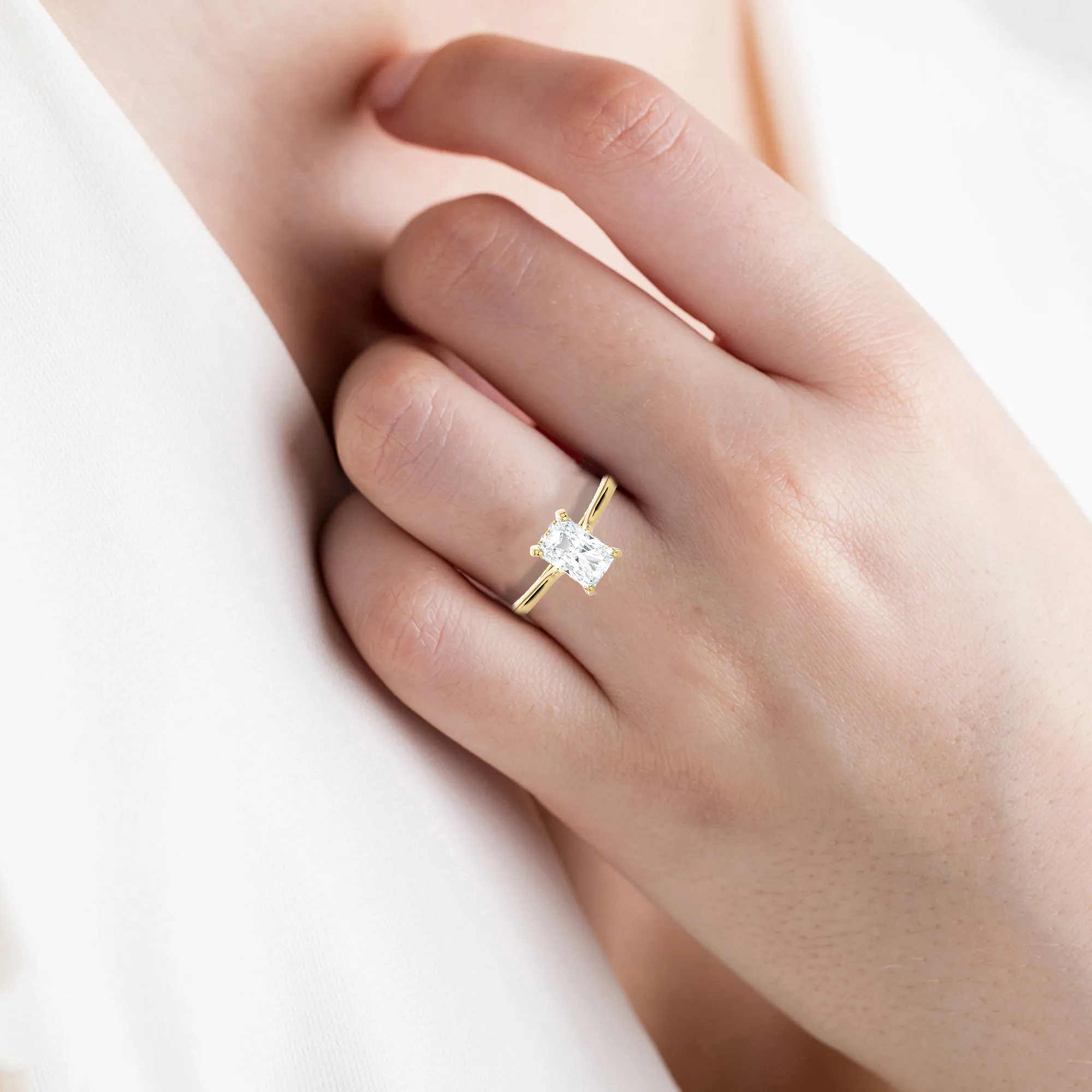 1 ctw Princess-Cut Lab Grown Diamond Solitaire Engagement Ring