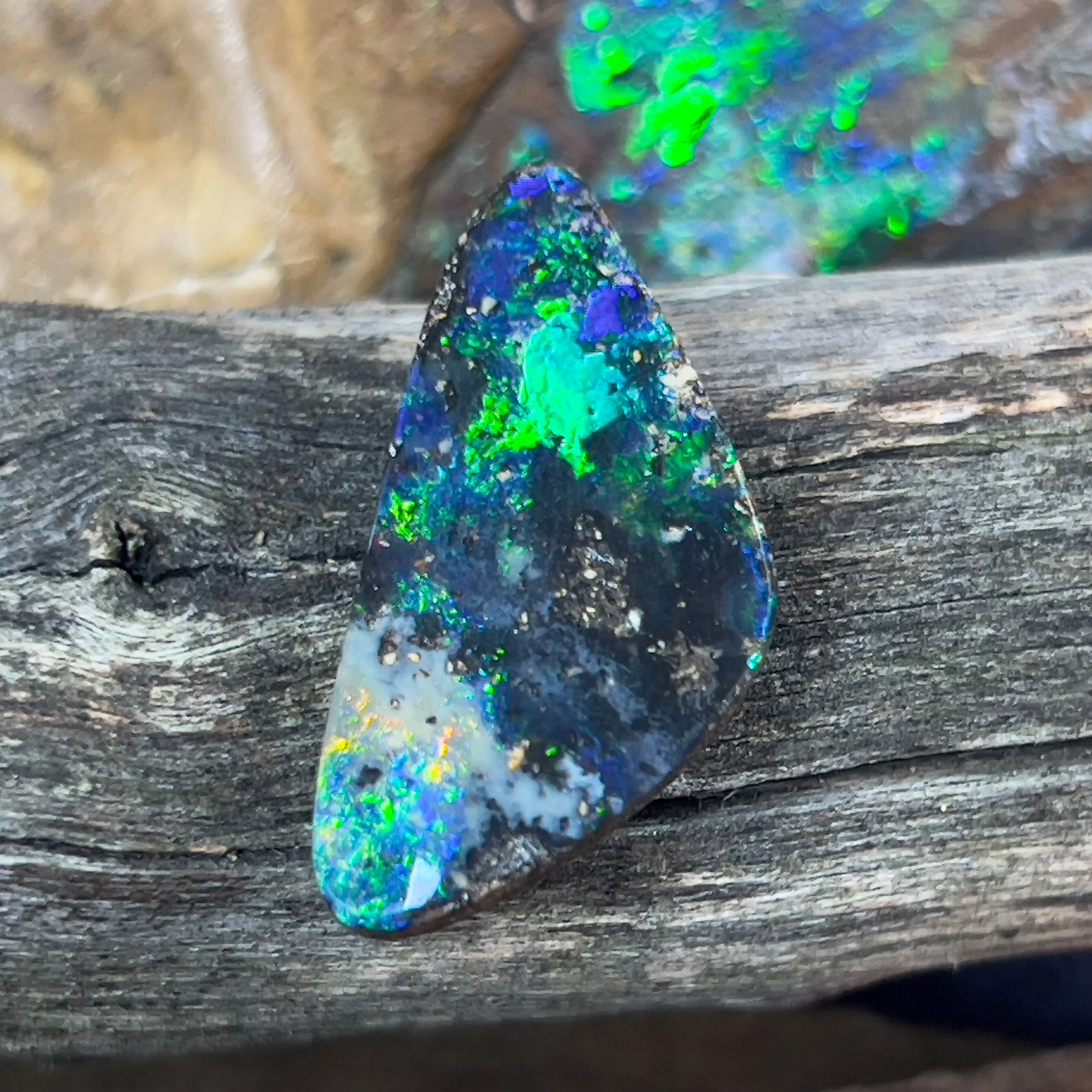 10.3ct Boulder Opal loose Green blue