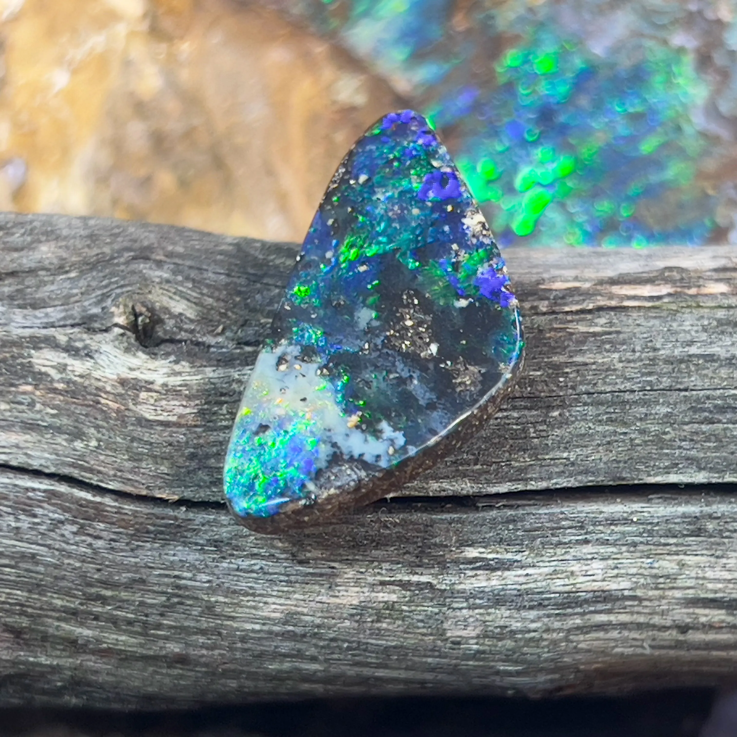 10.3ct Boulder Opal loose Green blue
