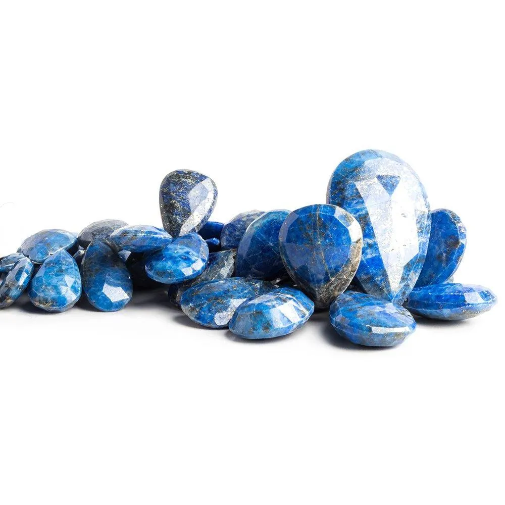 11mm-36mm Lapis Lazuli Faceted Pear Beads 9 inch 43 pieces