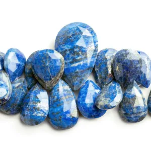 11mm-36mm Lapis Lazuli Faceted Pear Beads 9 inch 43 pieces