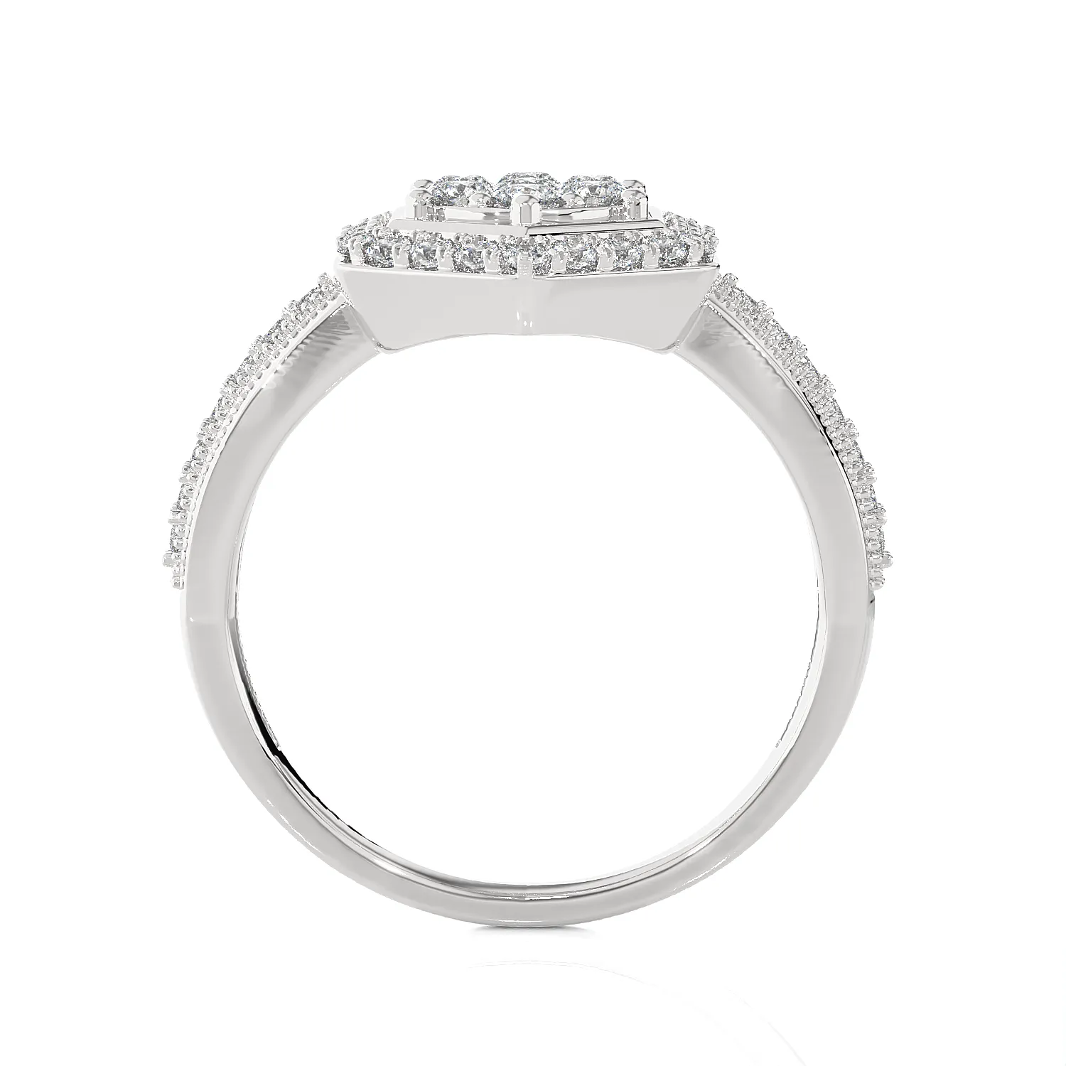 1/2 ctw Round Lab Grown Diamond Halo Engagement Ring