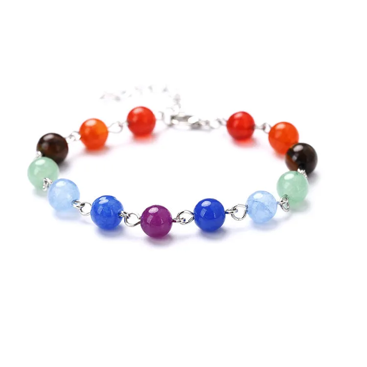 13 PCs 8mm Natural Stone Amethyst Tigereye Handmade Beaded Bracelet