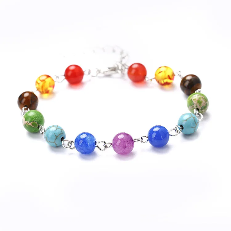 13 PCs 8mm Natural Stone Amethyst Tigereye Handmade Beaded Bracelet