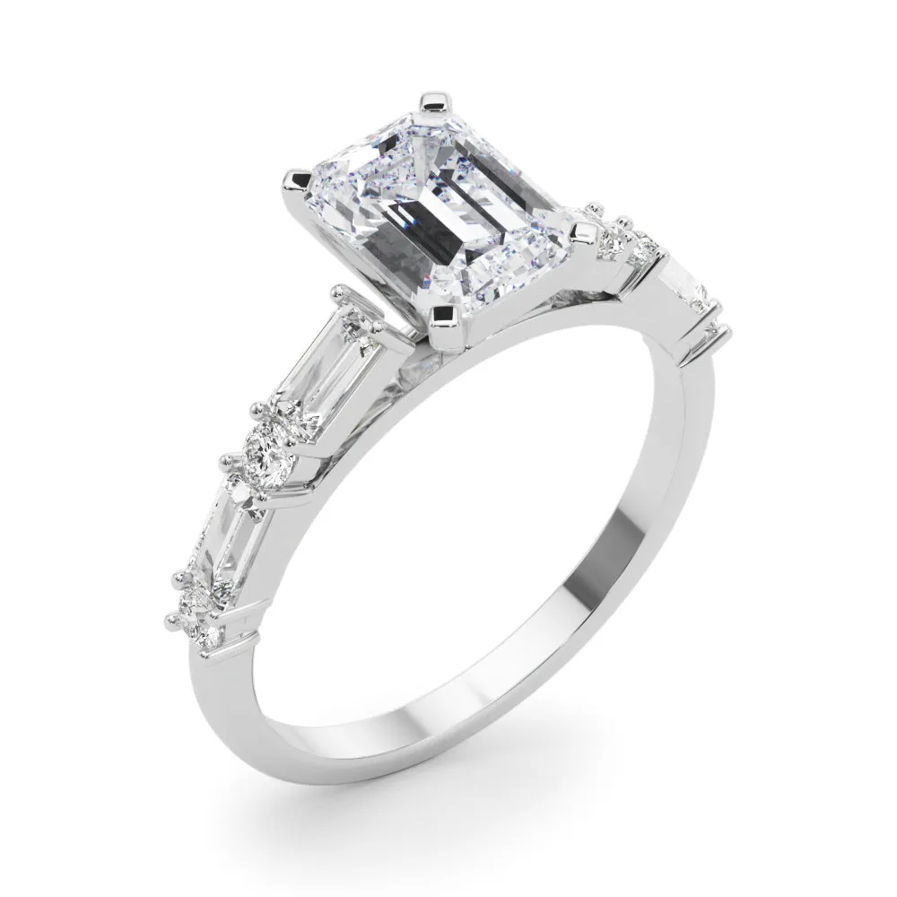 14K Baguette Engagement Ring