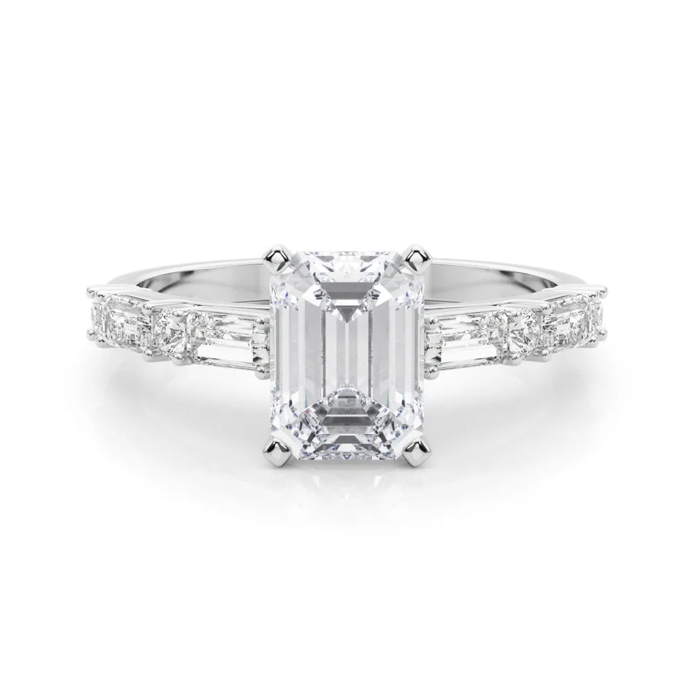14K Baguette Engagement Ring