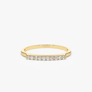 14k Pave Diamond Bar Ring