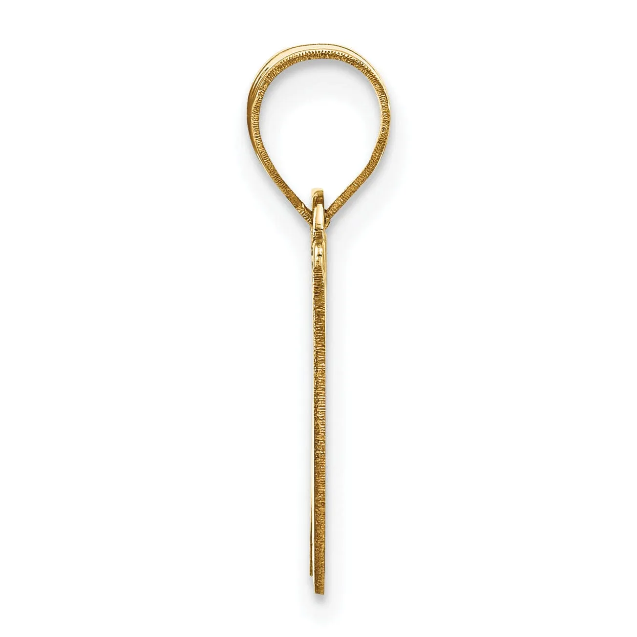 14k Yellow Gold Polished Finish Script Design Letter W Initial Pendant
