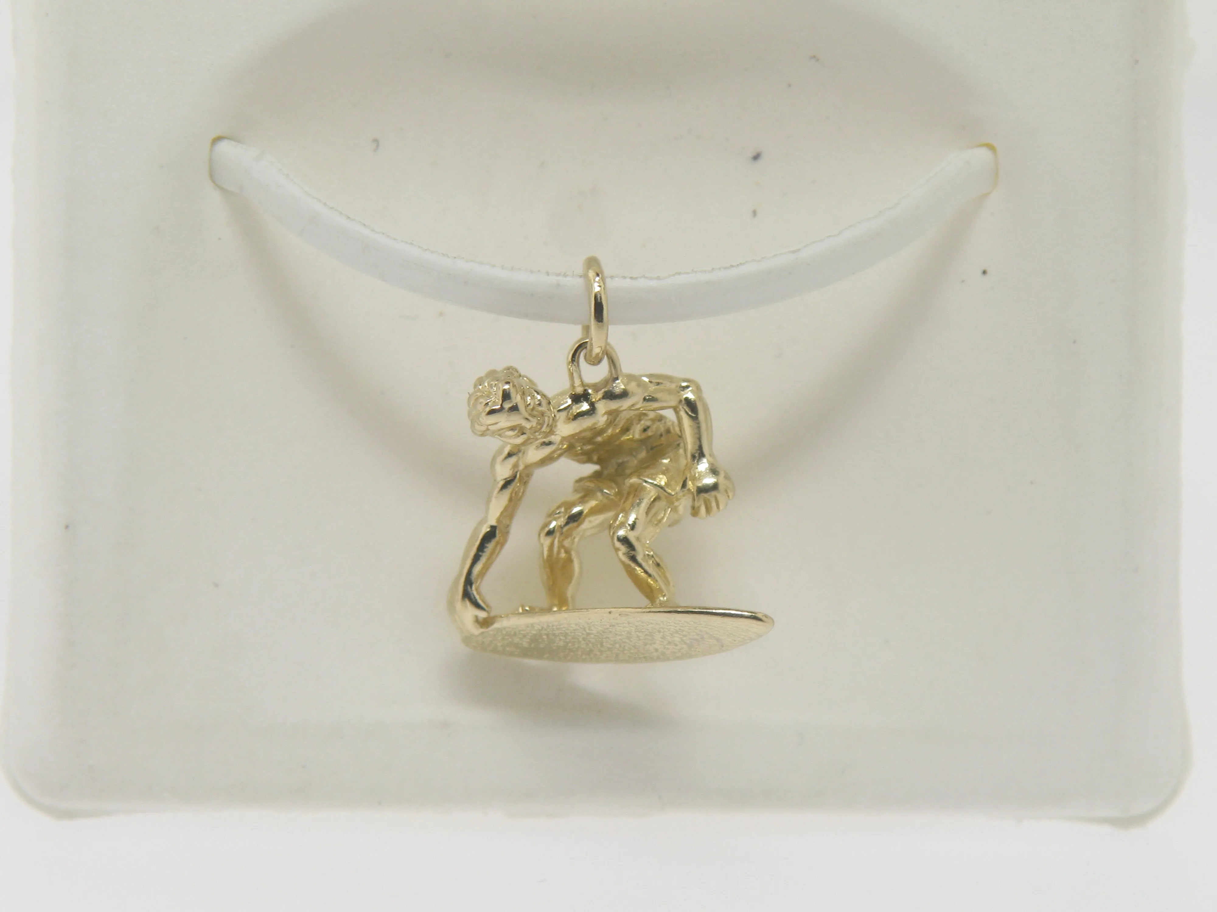 14K Yellow Gold Surfer Charm / Pendant (Estate Jewelry)
