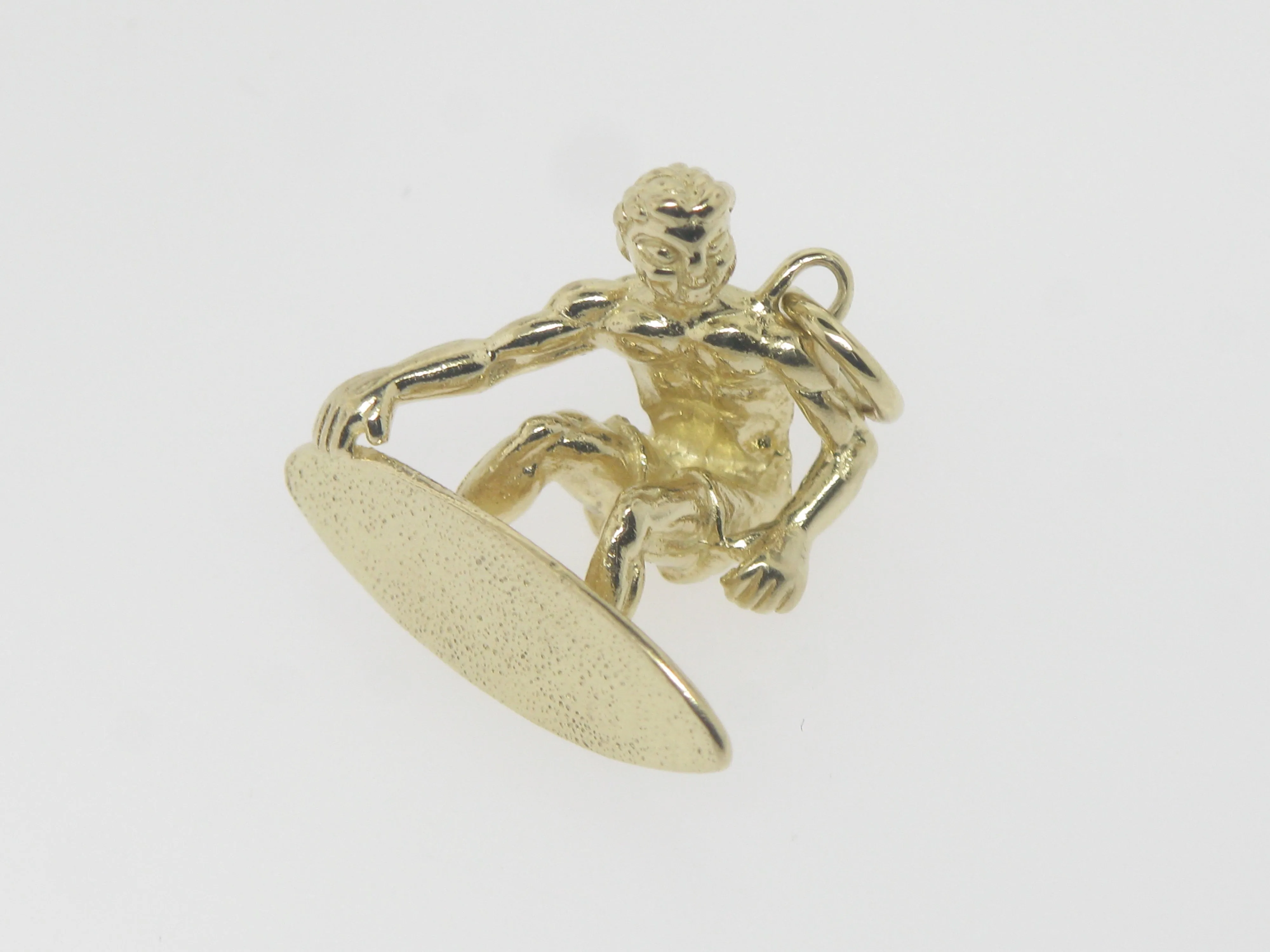 14K Yellow Gold Surfer Charm / Pendant (Estate Jewelry)