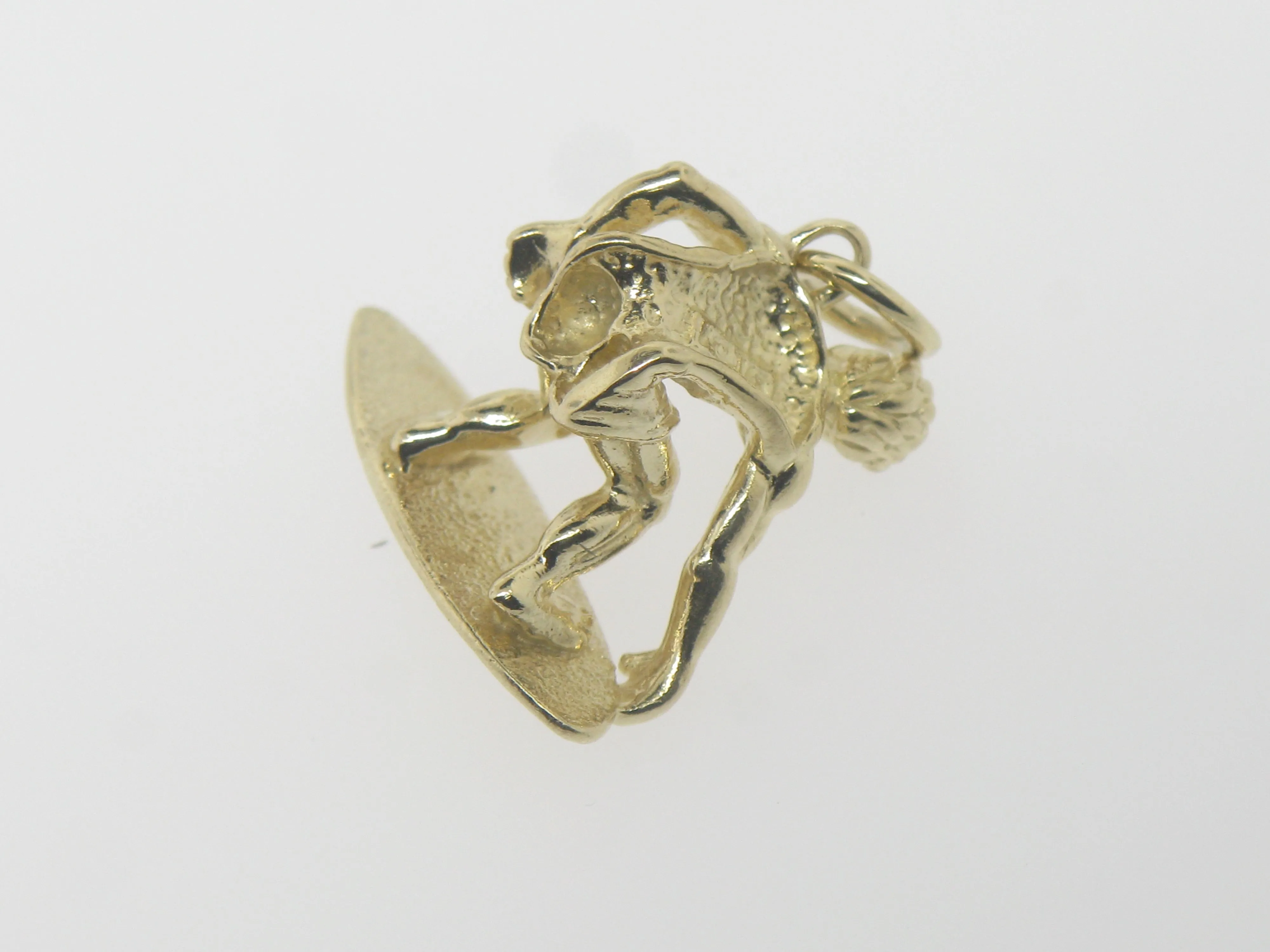 14K Yellow Gold Surfer Charm / Pendant (Estate Jewelry)