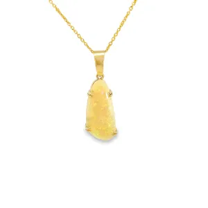 14kt Yellow Gold Black Opal Pendant with opal 3.85ct claw set