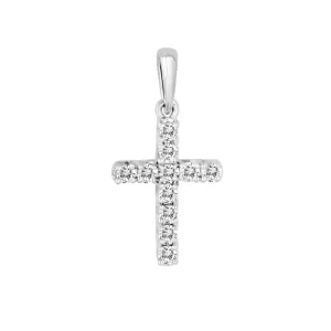 14KW 11RD0.25CT CROSS  PENDANT (118P416075W14-CR)