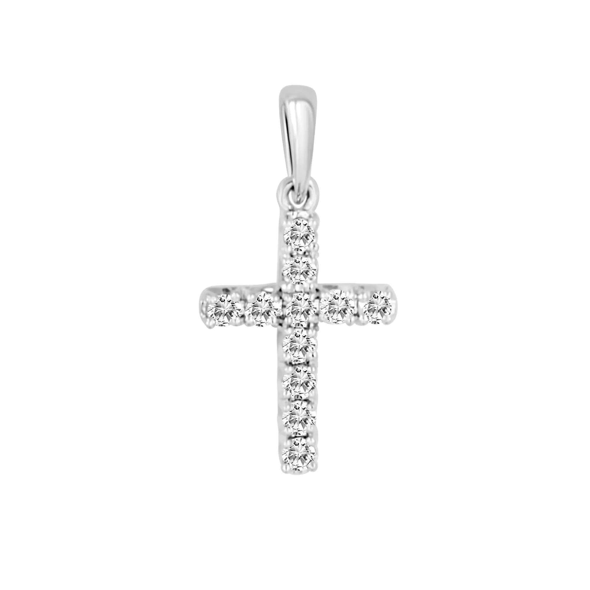 14KW 11RD0.25CT CROSS  PENDANT (118P416075W14-CR)
