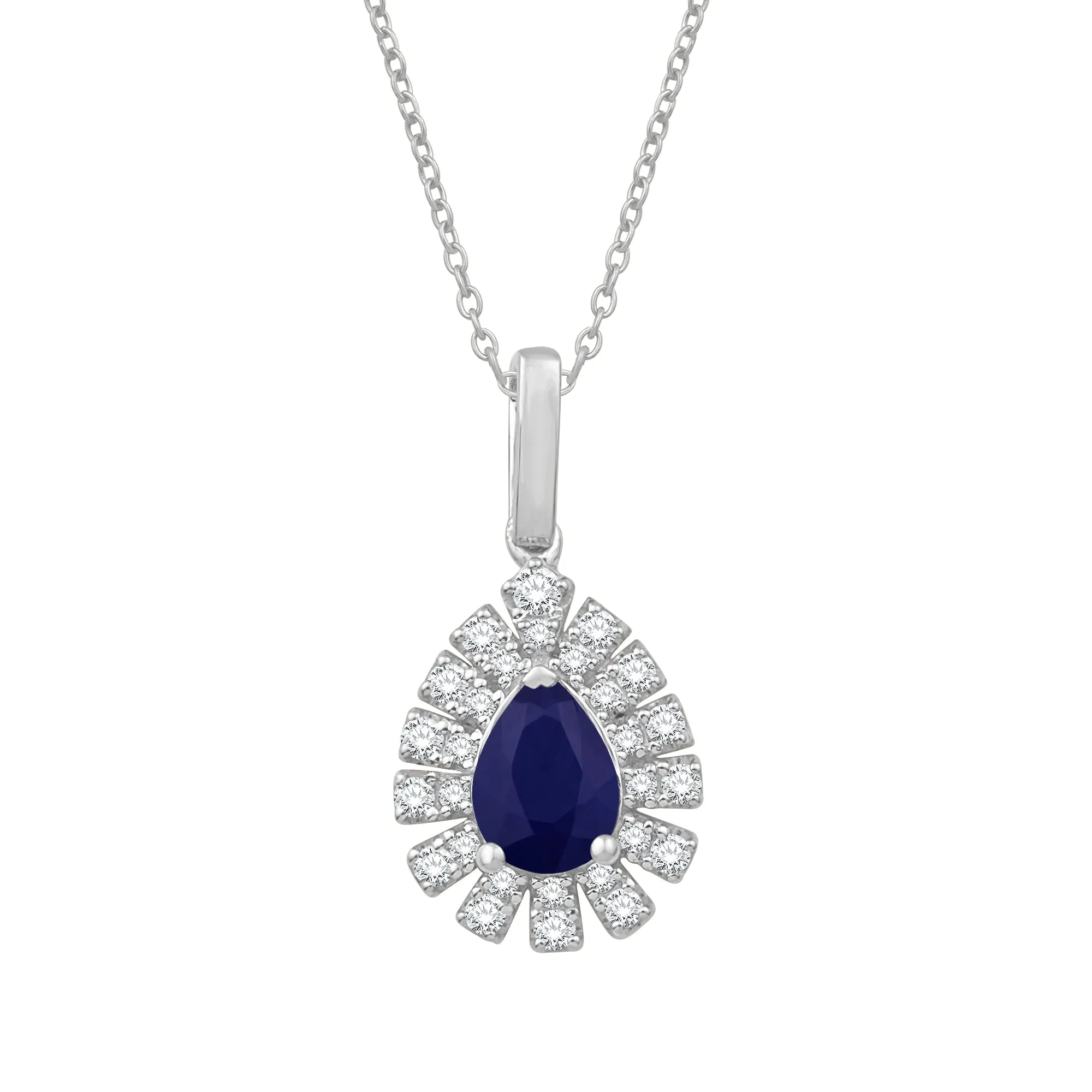 14KW 1SA0.93CT,28RD0.27CT PEAR SAPPHIRE/DIAMOND PD  (153P5899SA)