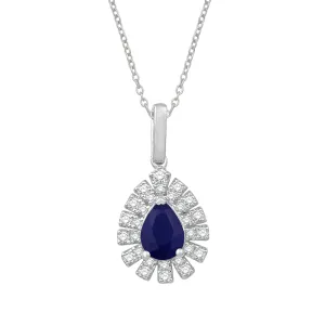 14KW 1SA0.93CT,28RD0.27CT PEAR SAPPHIRE/DIAMOND PD  (153P5899SA)