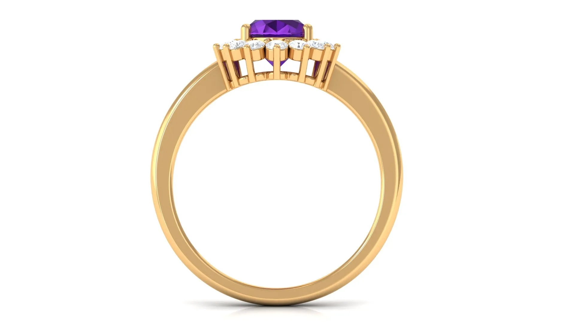1.5 CT Princess Diana Inspired Amethyst Engagement Ring Diamond Halo