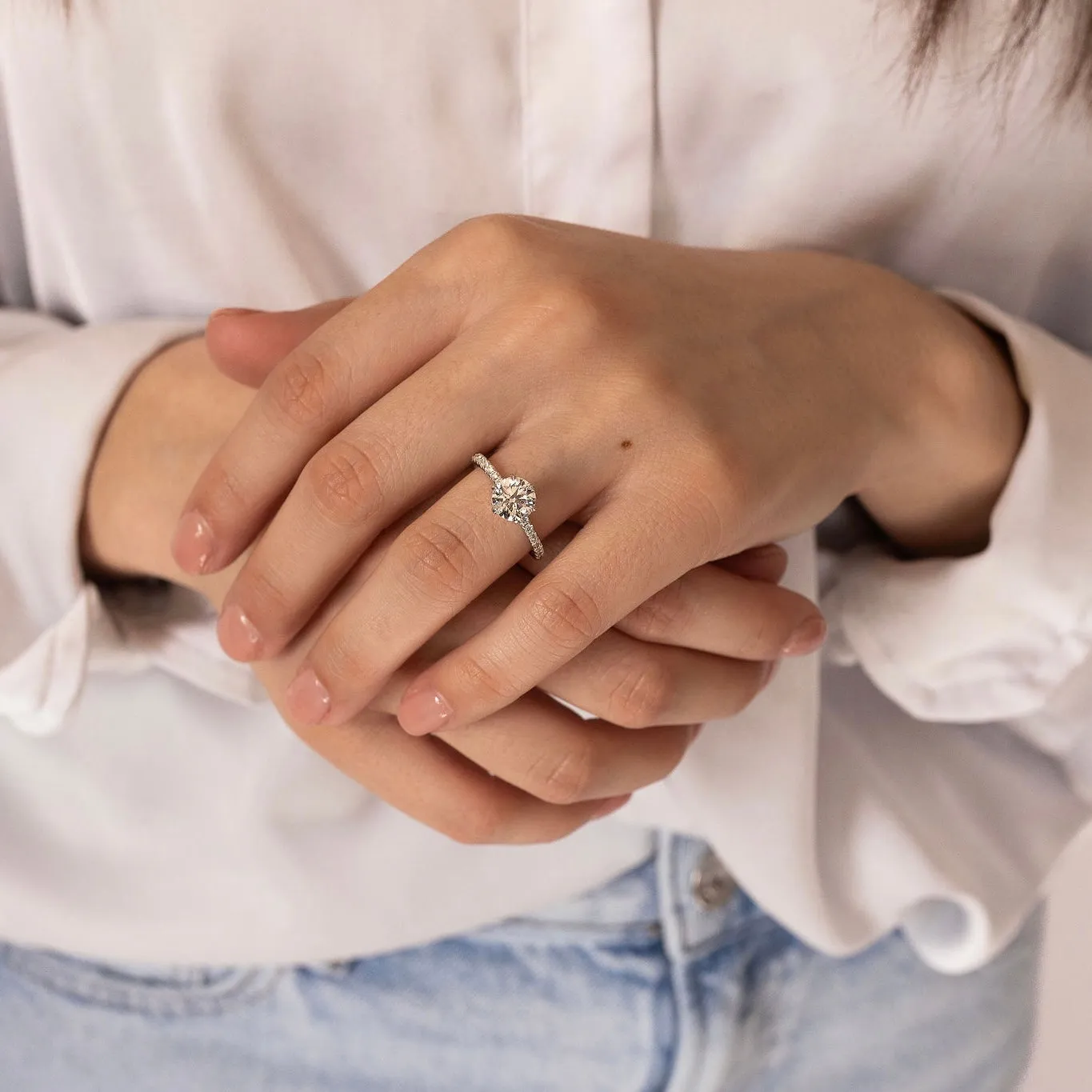 1.51 Round Diamond with Accented Band