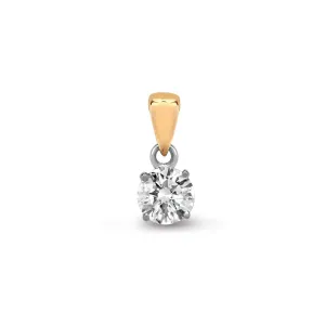 18ct Yellow Gold 25pts Claw set Pendant