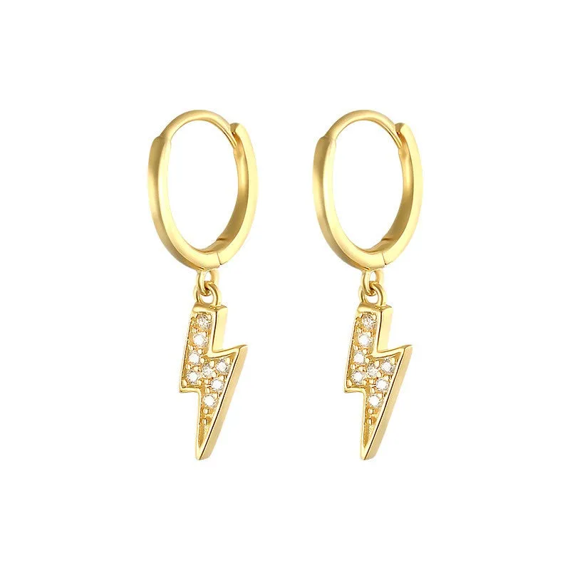 18K Gold-Filled Lightning Bolt Earrings
