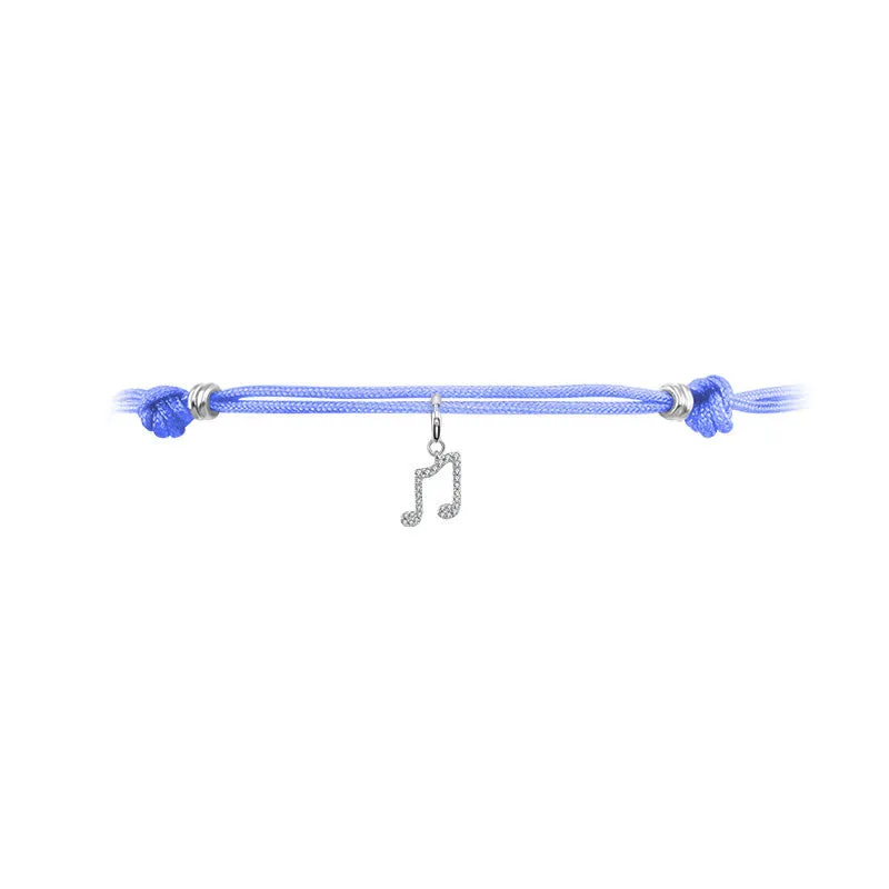 18k Gold Light Blue Tassel Bracelet with Gold Beads