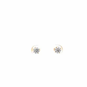 18K Yellow Gold Zircon Earrings