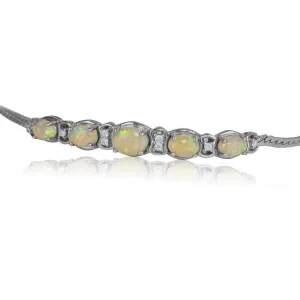 18kt White Gold Opal and Diamond bracelet