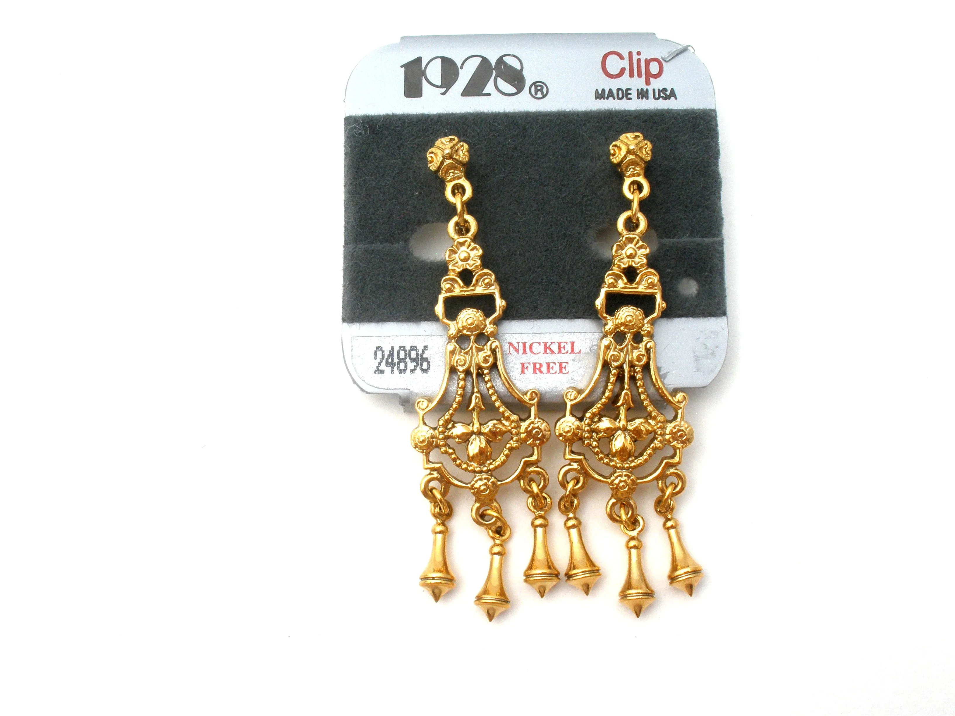 1928 Chandelier Dangle Earrings Vintage