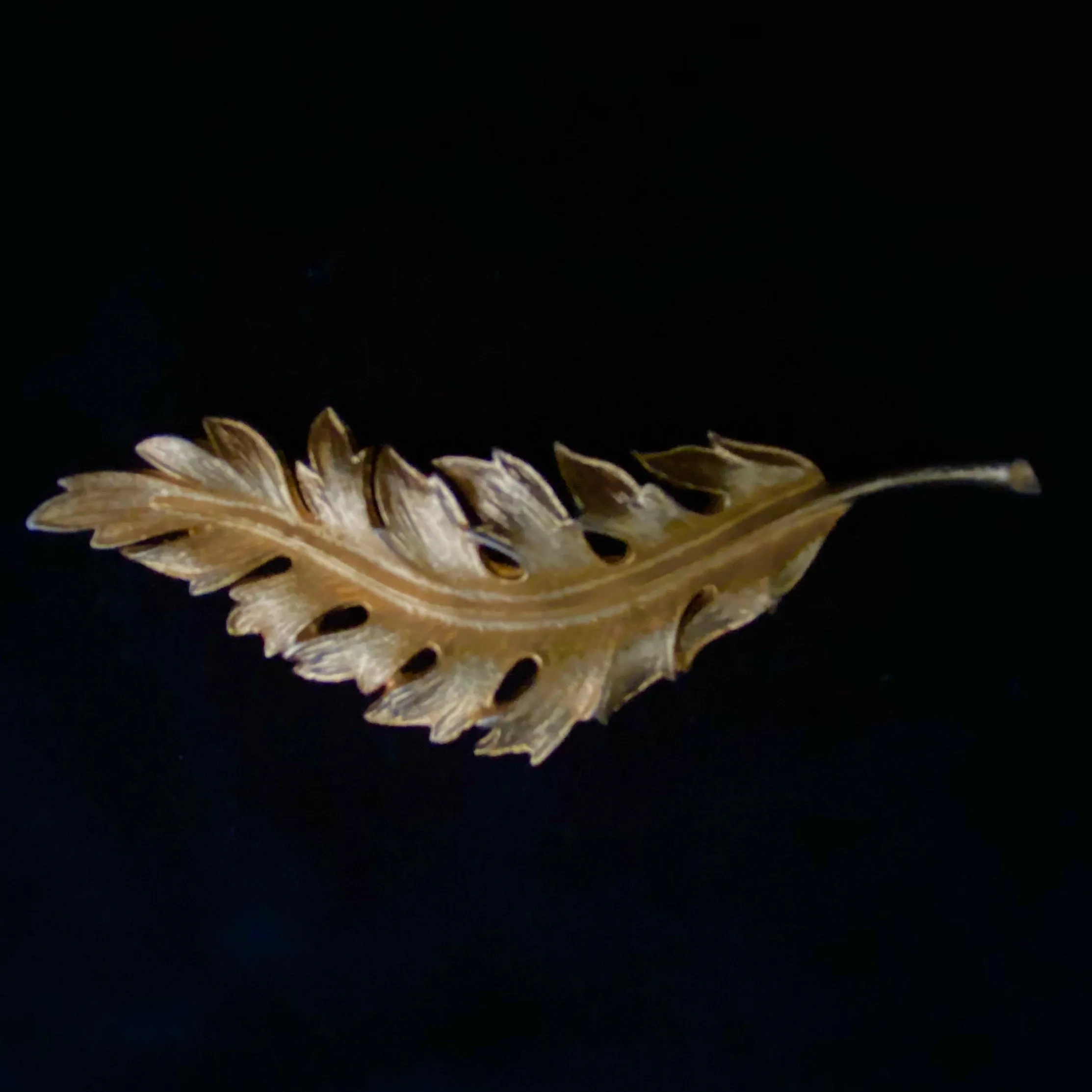 1961 Coro Gold Leaf Brooch
